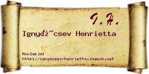 Ignyácsev Henrietta névjegykártya